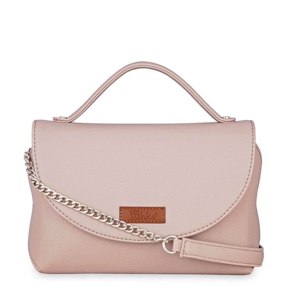Vegan Leather Mauve Crossbody Sling Bag for Women – Top Handle Shoulder Purse